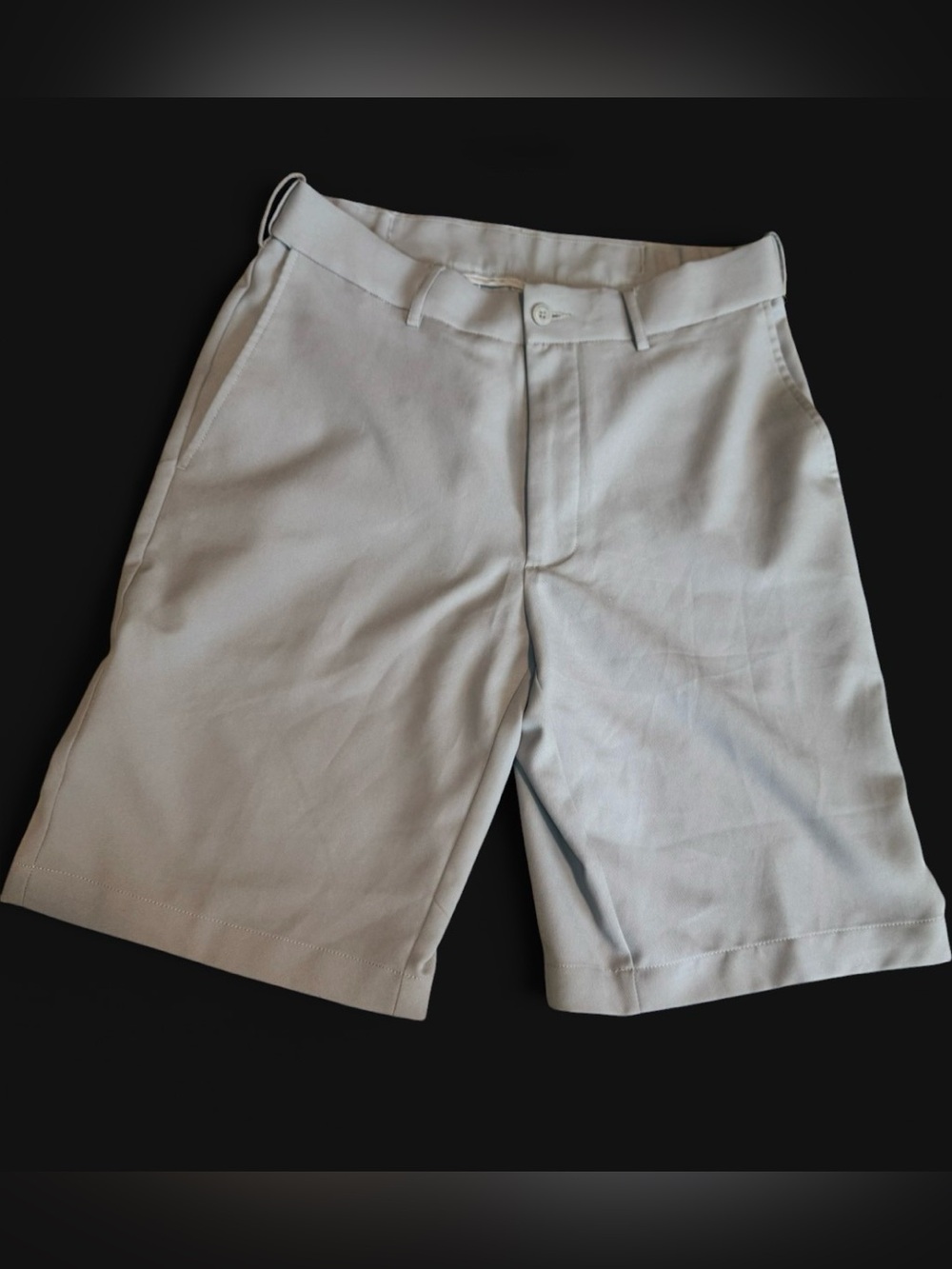 Grand Slam performance Men's Flat-Front Shorts in Light Gray waist 30